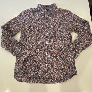 J. Crew Men's Floral Button-Down Shirt in Red, Blue, White